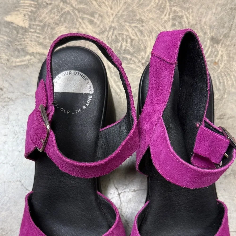 * Nordstrom Magenta and Black Platform Sandals
